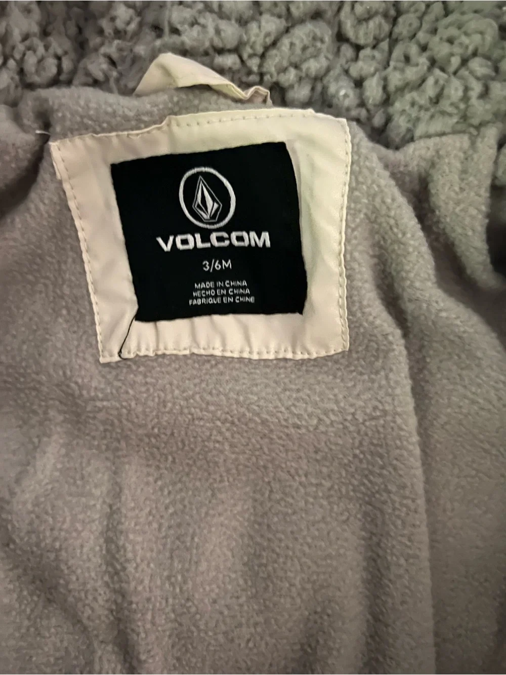 Volcom Cream and Rust Baby Snowsuit One-Piece